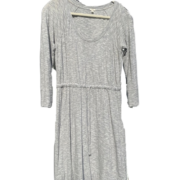 J Crew dress drawstring tie waist long sleeve gray Small - Picture 3 of 16